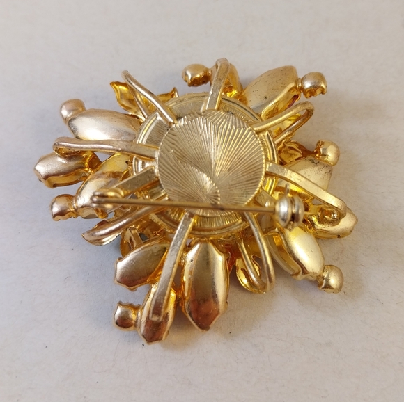 Vintage Floral Multicolor Statement Brooch - Picture 4 of 10